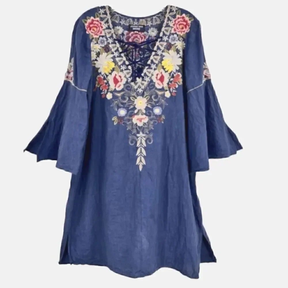EC JOHNNY WAS WORKSHOP KITTY LACE-UP SWING DRESS SZ. XS